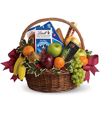 Fruits and Sweets Christmas Basket from In Full Bloom in Farmingdale, NY